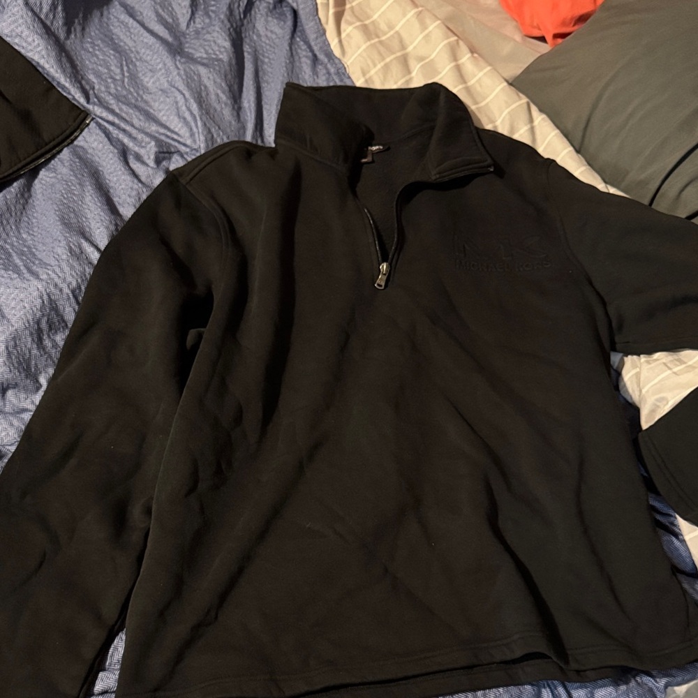 Michael Kors Men's Black Zip-Up Sweater